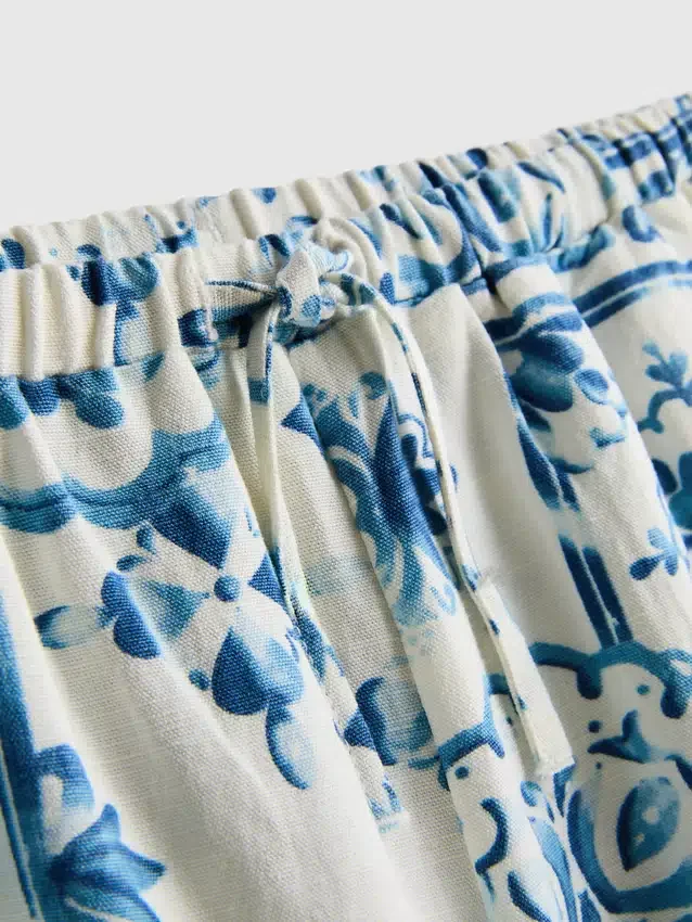 7-15 anos | calças com estampado de azulejos em mosaico