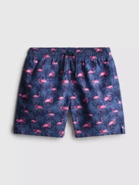 7-15 anos | calções de banho com padrão de flamingos