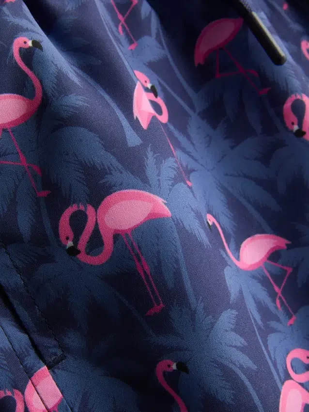 7-15 anos | calções de banho com padrão de flamingos