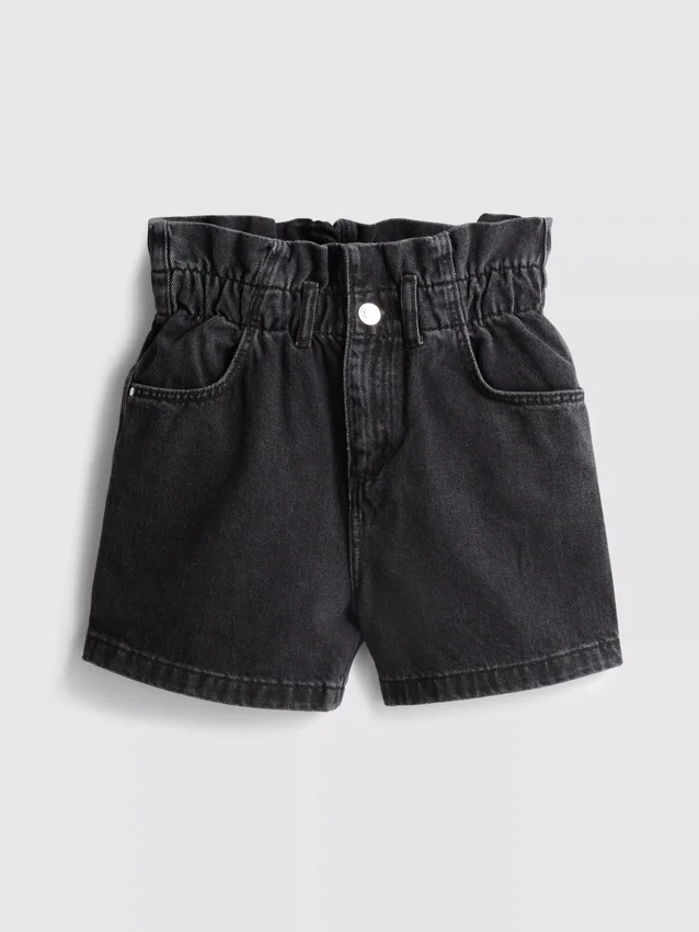 7-15 anos | calções de ganga estilo «paperbag»