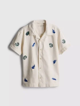 7-15 anos | camisa bordada com botões