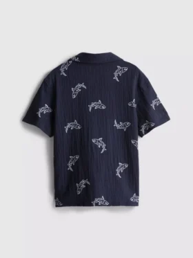 7-15 anos | camisa bordada com botões