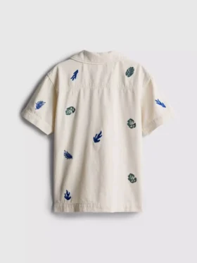 7-15 anos | camisa bordada com botões