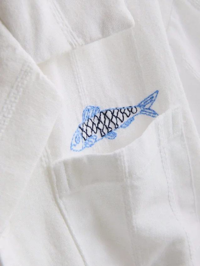 7-15 anos | Camisa com bordado de peixe