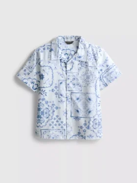 7-15 anos | camisa com estampado em mosaico