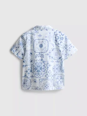 7-15 anos | camisa com estampado em mosaico
