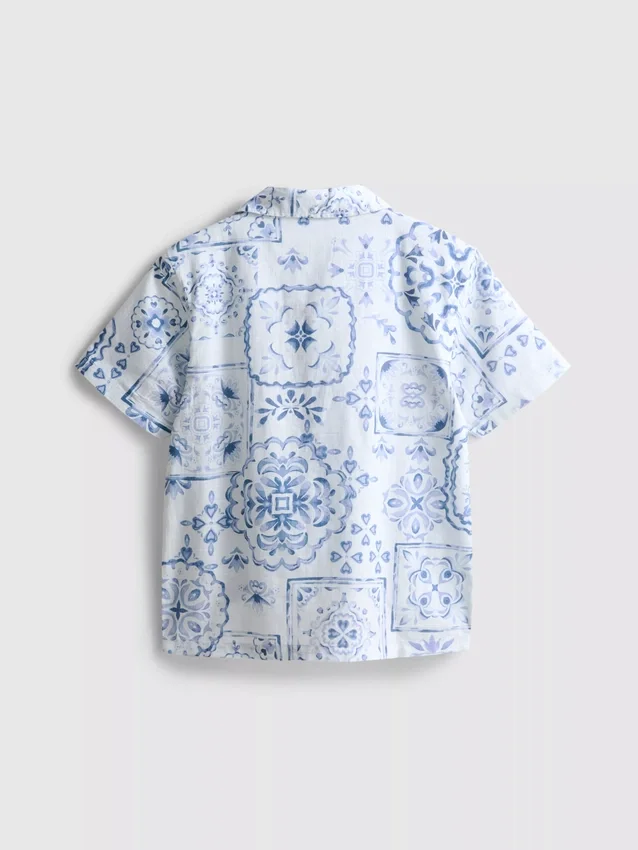 7-15 anos | camisa com estampado em mosaico