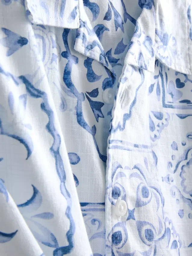 7-15 anos | camisa com estampado em mosaico
