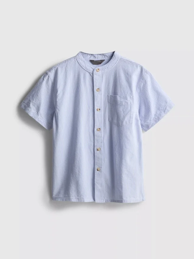 7-15 anos | camisa com gola de banda