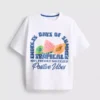 7-15 anos | Camisa com padrão de frutas e textura