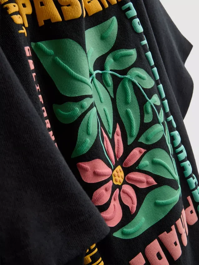 7-15 anos | camisa com padrão floral texturado