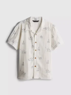 7-15 anos | camisa estampada com textura