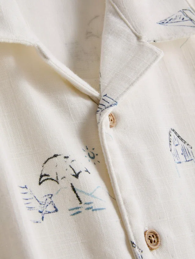 7-15 anos | camisa estampada com textura