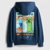 7-15 anos | Camisola com capuz com motivo do Minecraft, rica em algodão