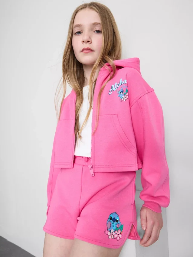 7-15 anos | Camisola com capuz e fecho da Disney «Stitch»