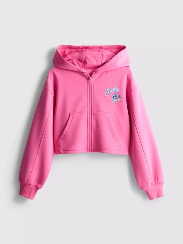 7-15 anos | Camisola com capuz e fecho da Disney «Stitch»