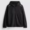 7-15 anos | Camisola com capuz e fecho de correr para desporto