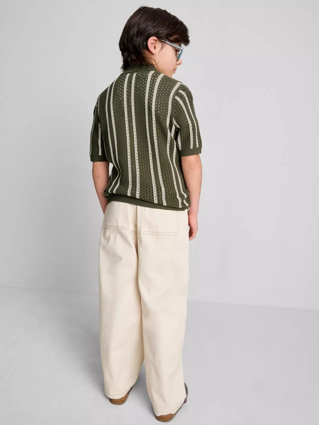 7-15 anos | camisola de malha às riscas
