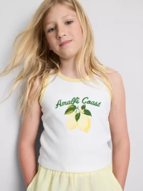 7-15 anos | camisola sem mangas com canelado