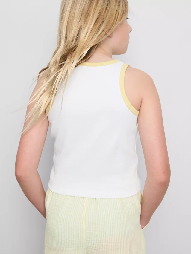 7-15 anos | camisola sem mangas com canelado