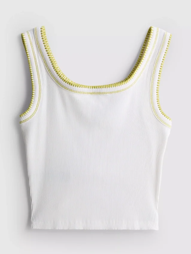 7-15 anos | camisola sem mangas com costura contrastante