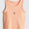 7-15 anos | camisola sem mangas com nervuras bordadas