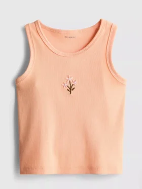 7-15 anos | camisola sem mangas com nervuras bordadas