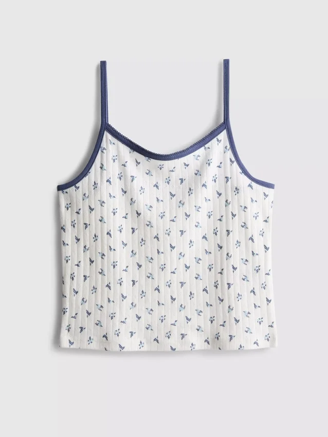 7-15 anos | camisola sem mangas com ponto-de-gaze