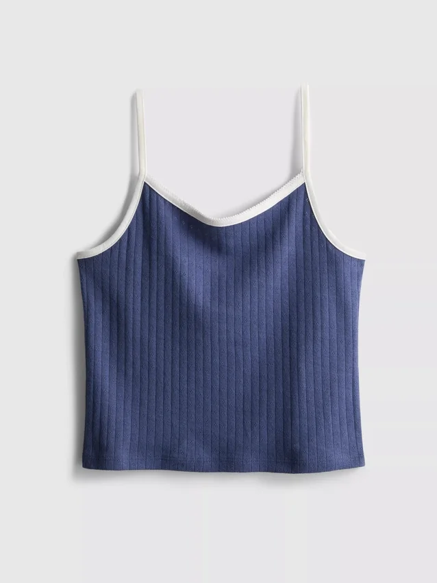 7-15 anos | camisola sem mangas com ponto-de-gaze
