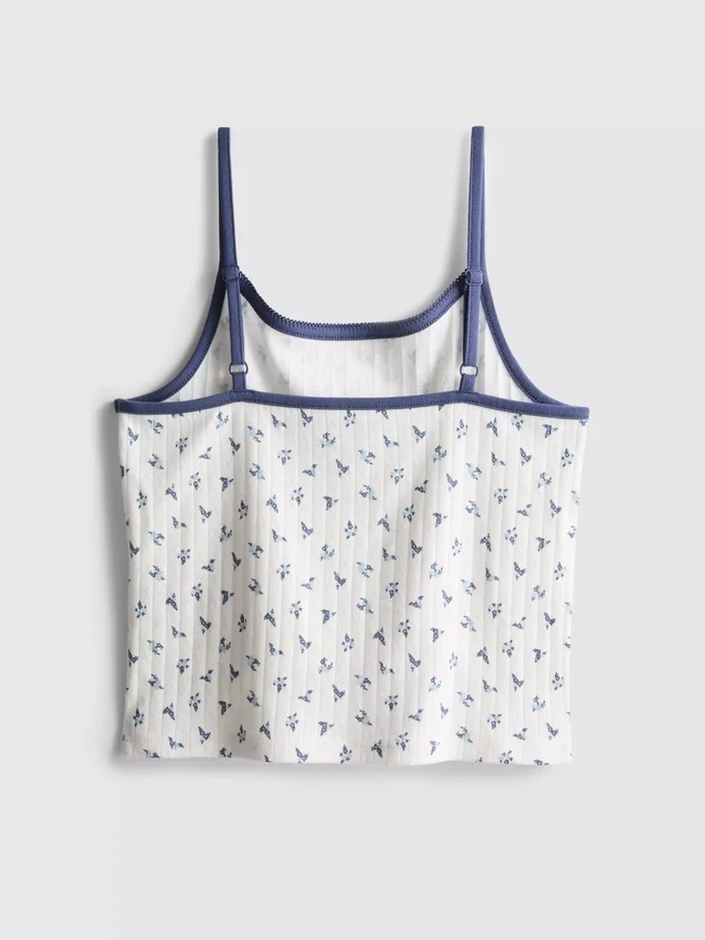 7-15 anos | camisola sem mangas com ponto-de-gaze