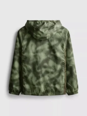7-15 anos | casaco desportivo com fecho e padrão de camuflagem