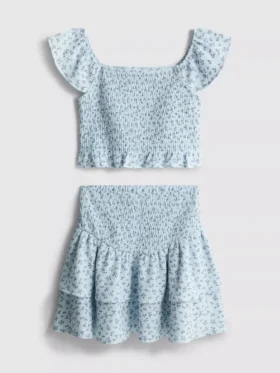7-15 anos | conjunto de blusa e saia Rara