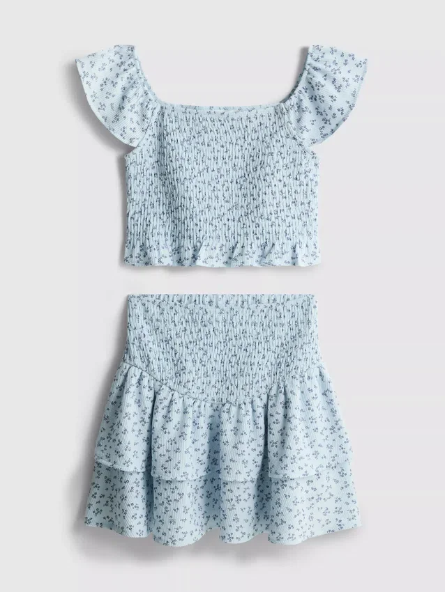 7-15 anos | conjunto de blusa e saia Rara
