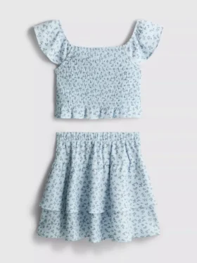 7-15 anos | conjunto de blusa e saia Rara