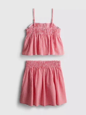 7-15 anos | Conjunto de blusa e saia xadrez