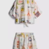 7-15 anos | Conjunto de camisa com detalhe de gravata e calções