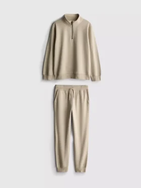 7-15 anos | Conjunto de camisola com gola em funil e calças de treino