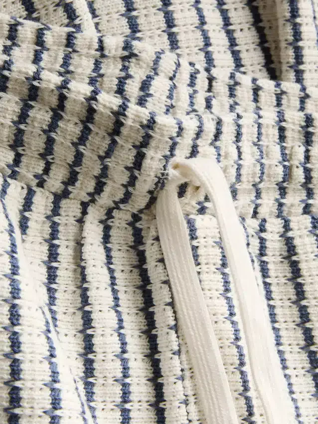 7-15 anos | Conjunto de camisola de malha às riscas e calções