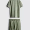 7-15 anos | Conjunto de polo texturado e calções