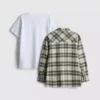 7-15 anos | conjunto de t-shirt e camisa xadrez
