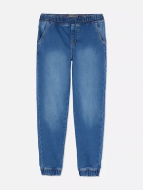 7-15 anos | Jeans tipo calças de treino com bainha