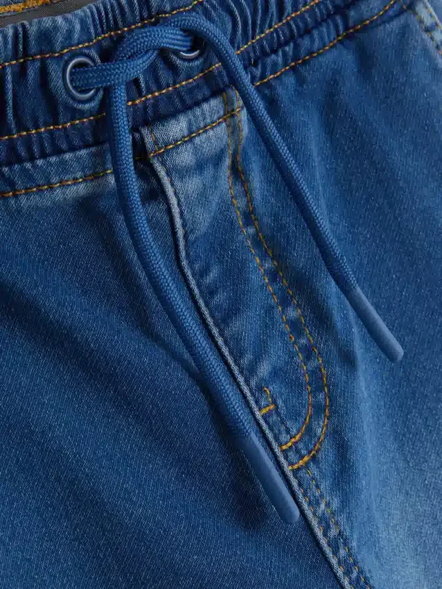 7-15 anos | Jeans tipo calças de treino com bainha