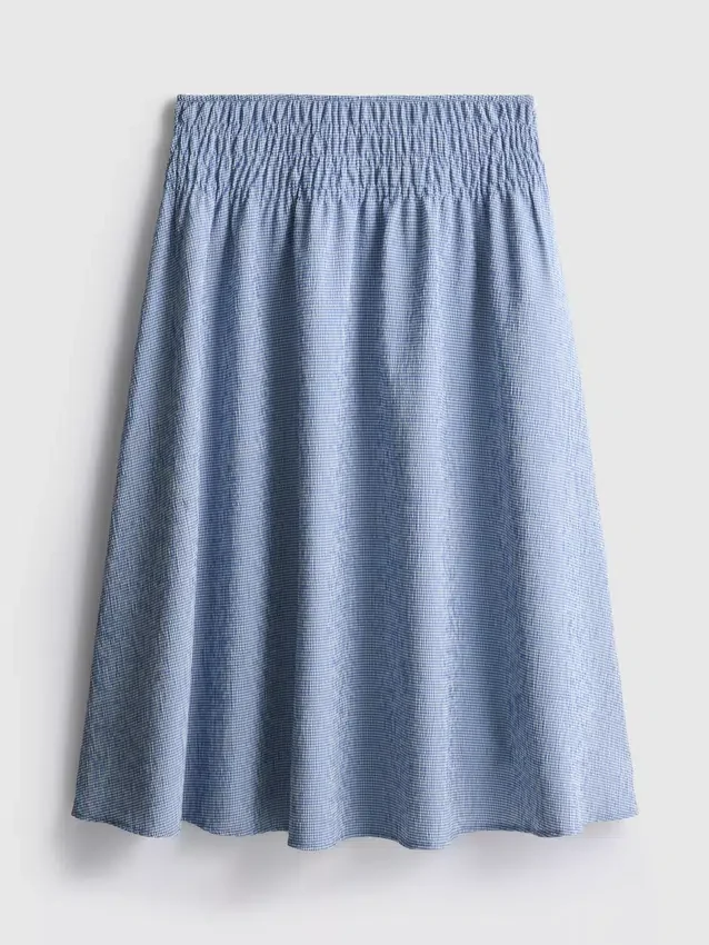 7-15 anos | saia midi xadrez gingham