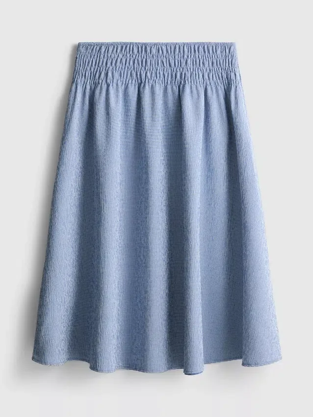 7-15 anos | saia midi xadrez gingham