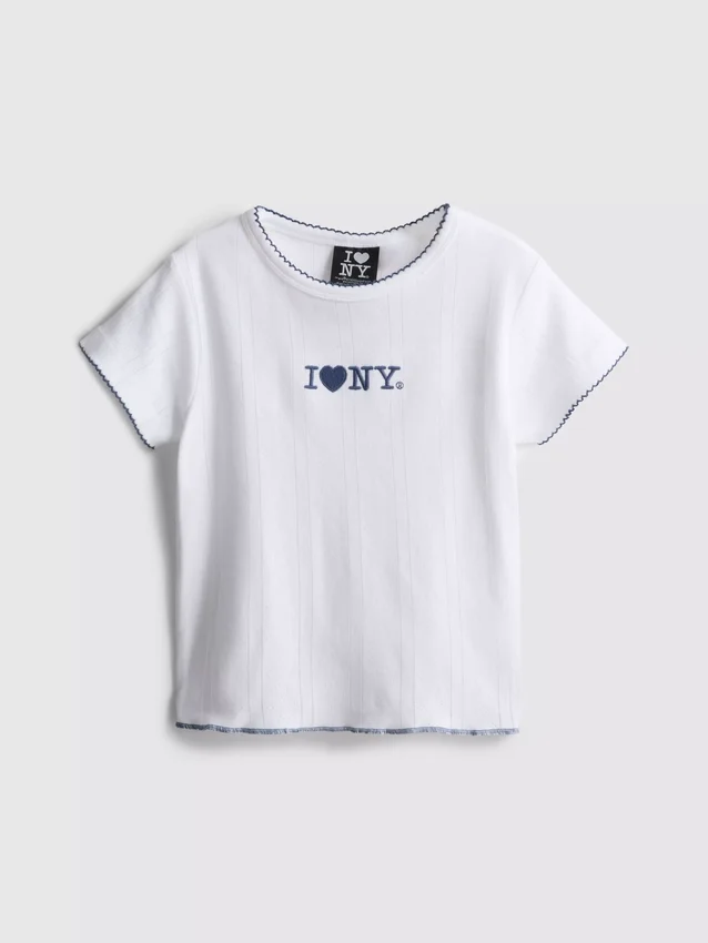 7-15 anos | T-shirt bordada «I Love New York»
