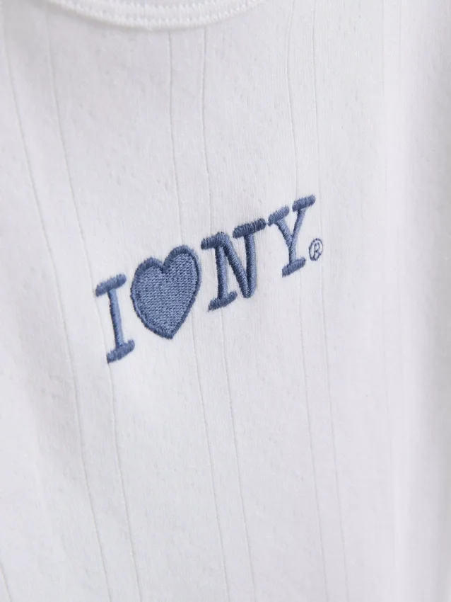 7-15 anos | T-shirt bordada «I Love New York»
