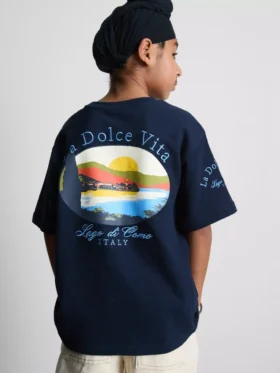 7-15 anos | T-shirt com estampado «Dolce Vita»
