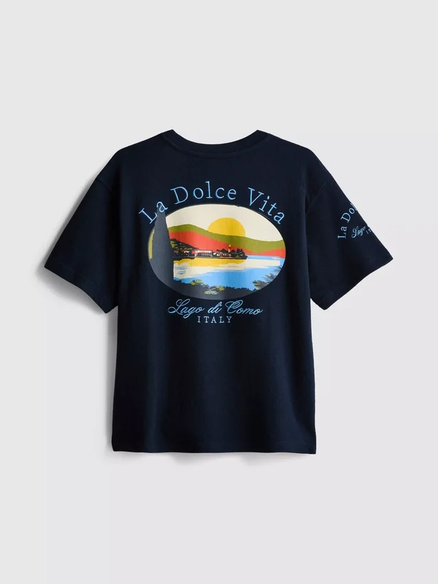 7-15 anos | T-shirt com estampado «Dolce Vita»