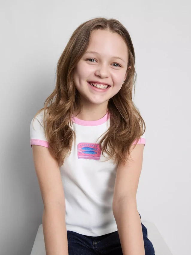 7-15 anos | T-shirt com gola em anel