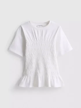 7-15 anos | T-shirt com peplum franzido